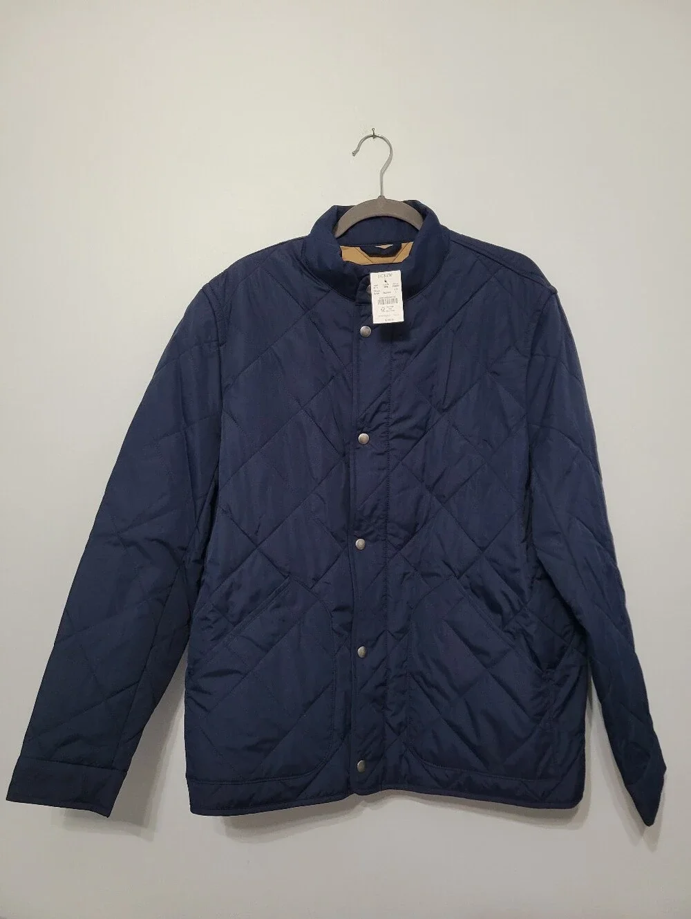 NWT J. Crew Men's Walker Jacket Sz L Navy Quilted Classic Preppy Old Money Fall